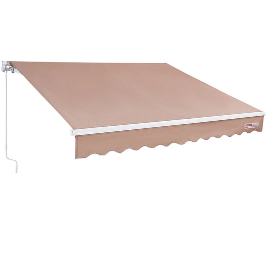 SucceBuy Manual Retractable Outdoor Awning Sun Shade Cover
