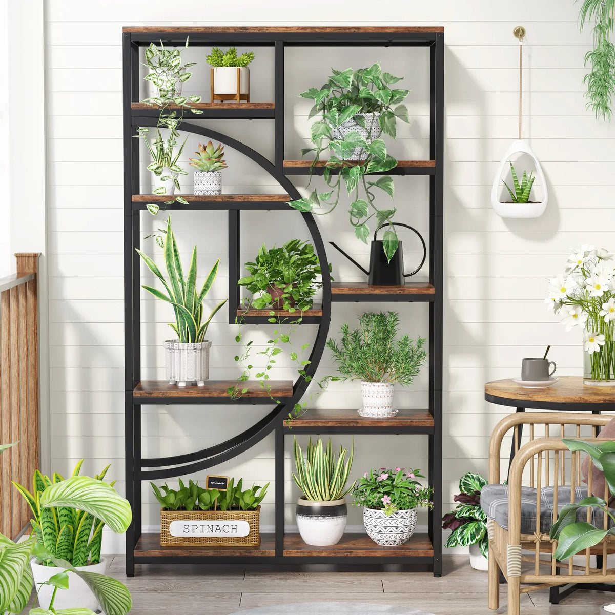 Tribesigns Industrial 5 Tier Bookshelf Freestanding Metal Display Rack