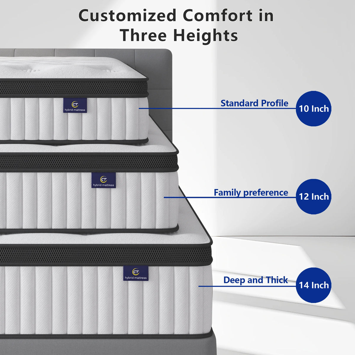 Hybrid Pocket Spring Mattress With Medium Firm Pressure Relief Support