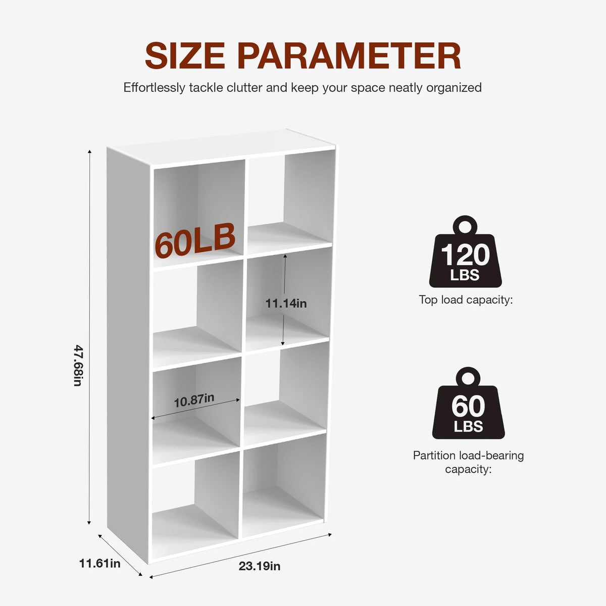 JHK Modern Wooden Cube Bookshelf For Home Office Storage