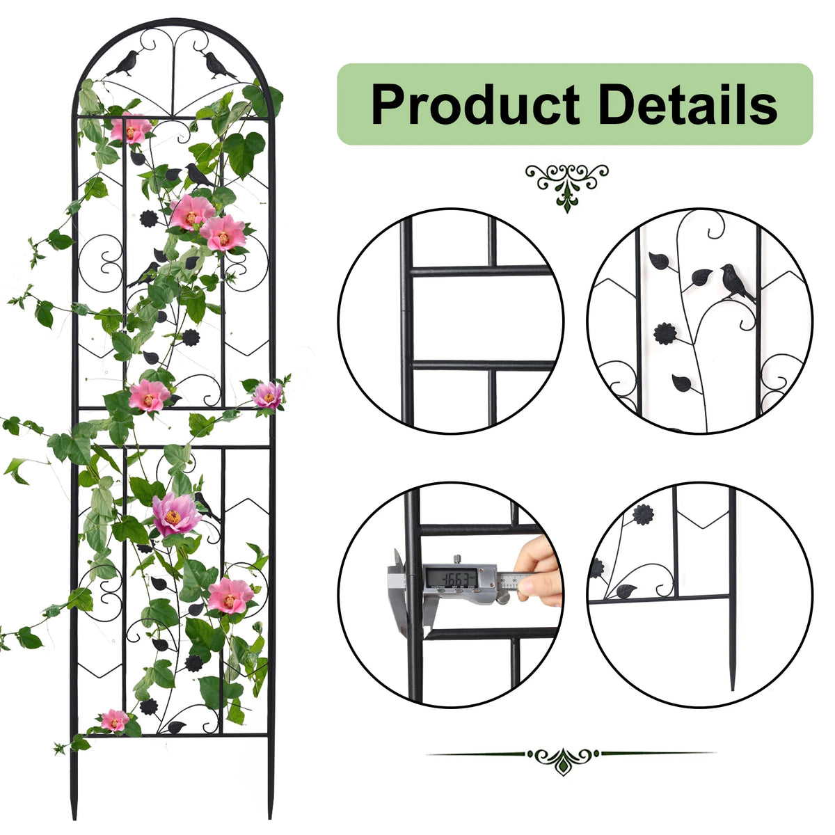 Rust Resistant Metal Garden Trellis Fence For Climbing Plants