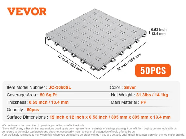 Interlocking Waterproof Garage Floor Tiles With Non Slip Texture