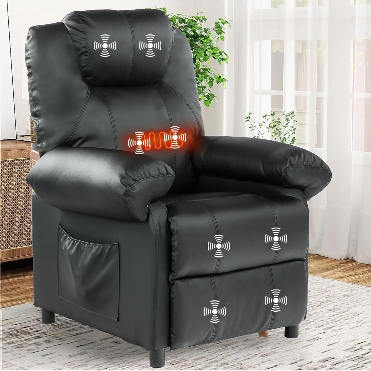 XIAOLANG Modern Fabric Push Back Recliner Chair With Massage