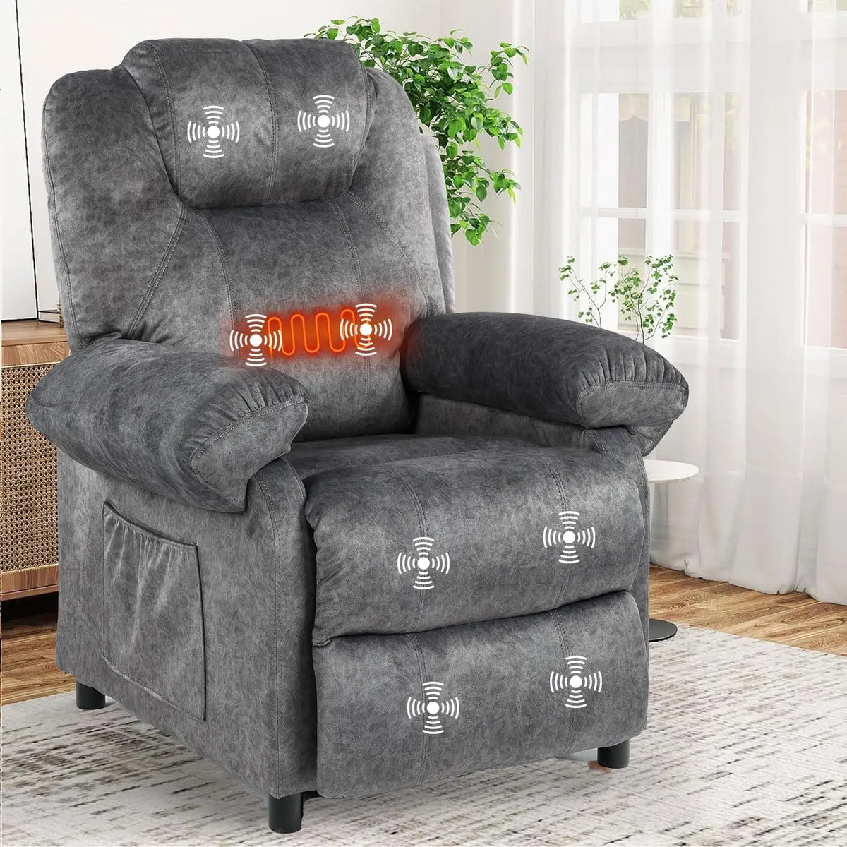 XIAOLANG Modern Fabric Push Back Recliner Chair With Massage