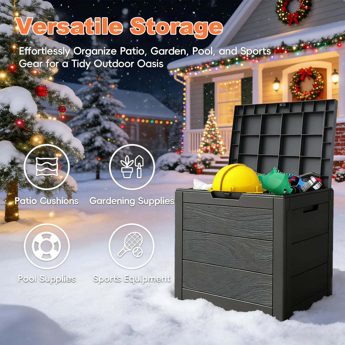 Weatherproof Outdoor Resin Storage Box With Durable Lockable Lid