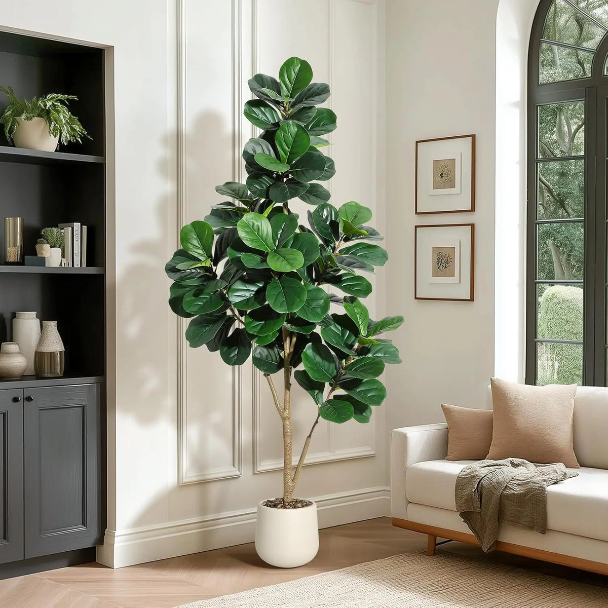 HiMISS Artificial Fiddle Leaf Fig Tree Realistic Floor Plant