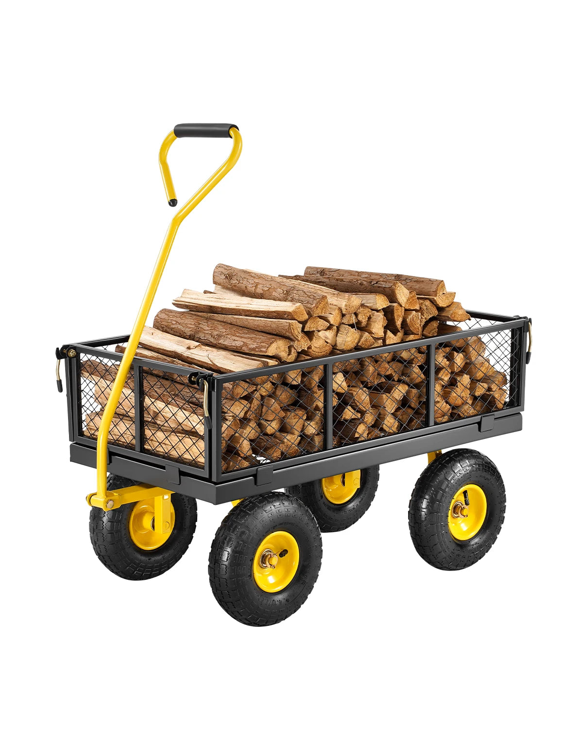 SucceBuy Heavy Duty Steel Garden Cart With All Terrain Wheels
