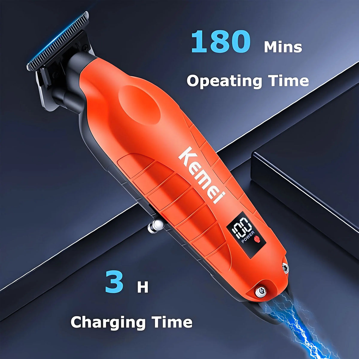 Kemei Haircut Tool Set With Lcd Display And Usb Rechargeable