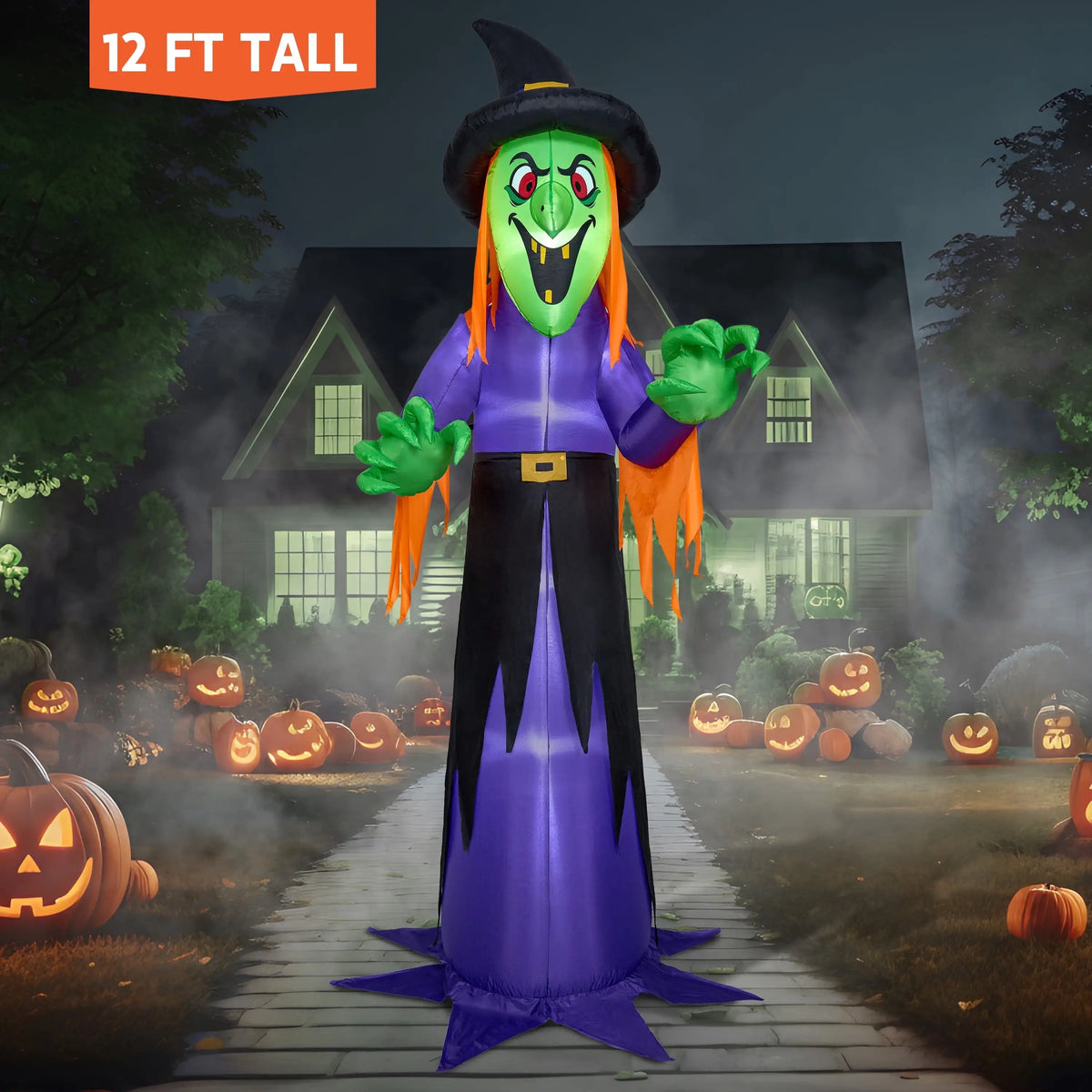 Joyfy Halloween Inflatable Grim Reaper With Scythe And LED Lights