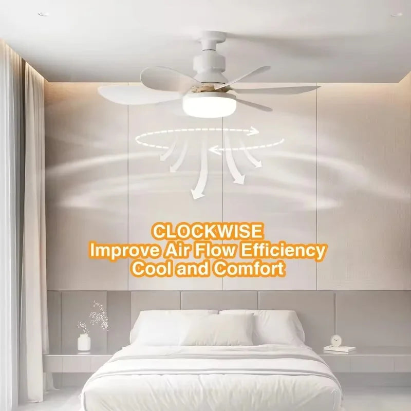 40W Ceiling Fan Remote Control LED Light Silent For Bedroom