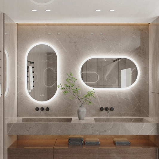Luvodi Backlit LED Bathroom Mirror Touch Sensor Dimmable Defog