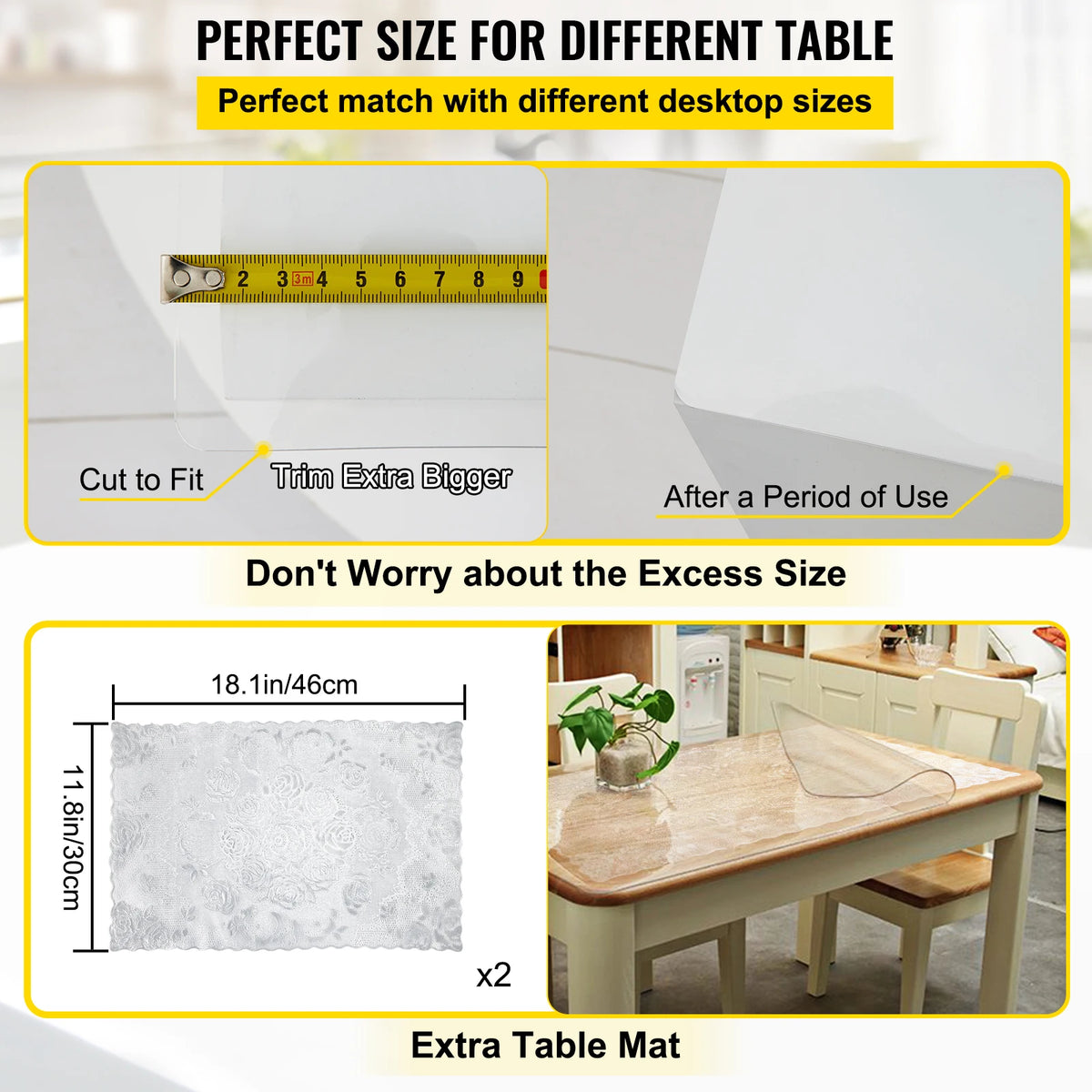 Transparent Pvc Table Cloth Waterproof Desk Protector Mat
