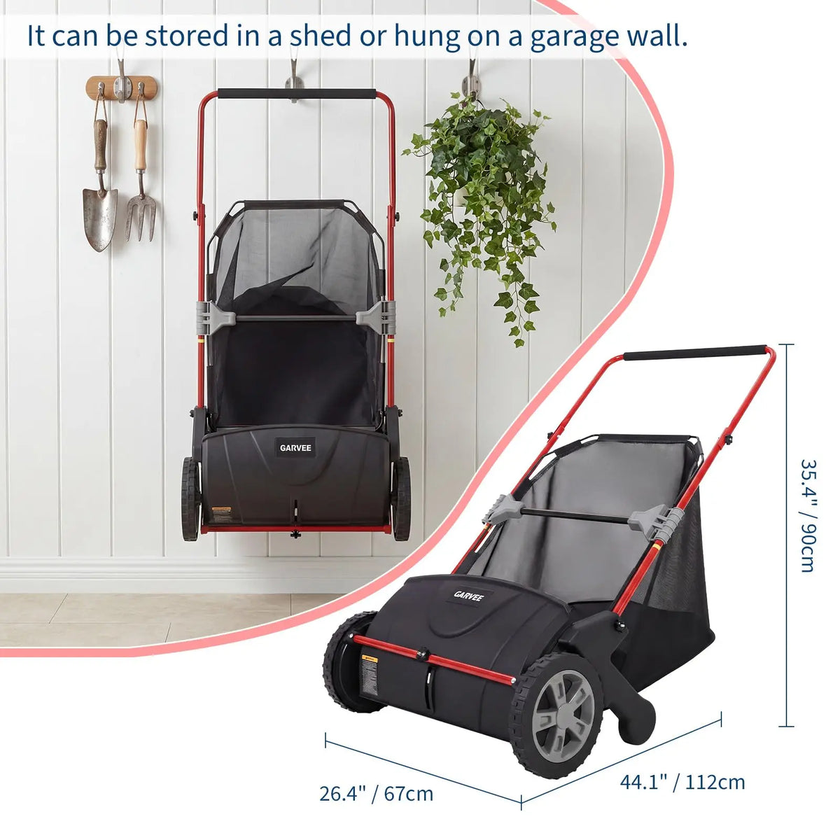 HiMISS Manual Push Lawn Sweeper For Yard Leaf Grass Collection