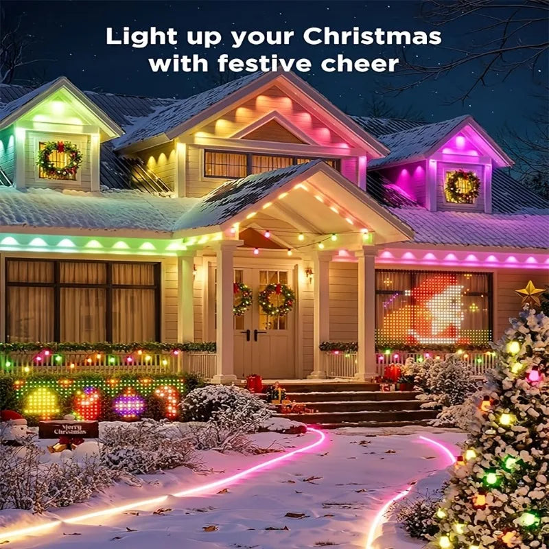 MIMIRGB Smart Permanent Outdoor RGBIC String Lights For Gardens