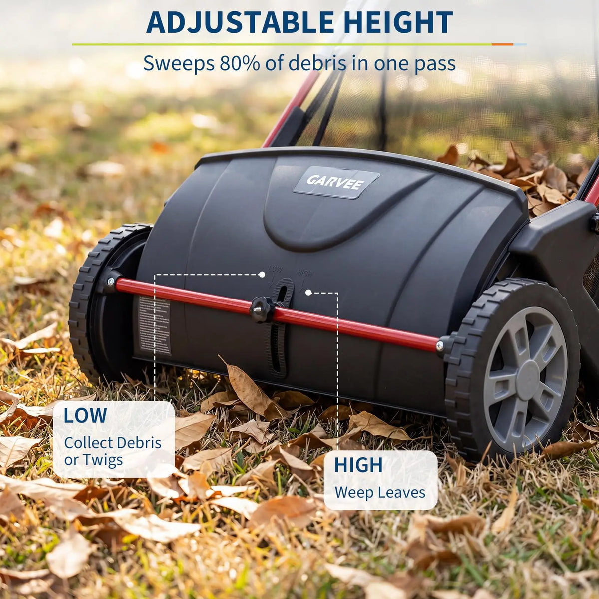 HiMISS Manual Push Lawn Sweeper For Yard Leaf Grass Collection
