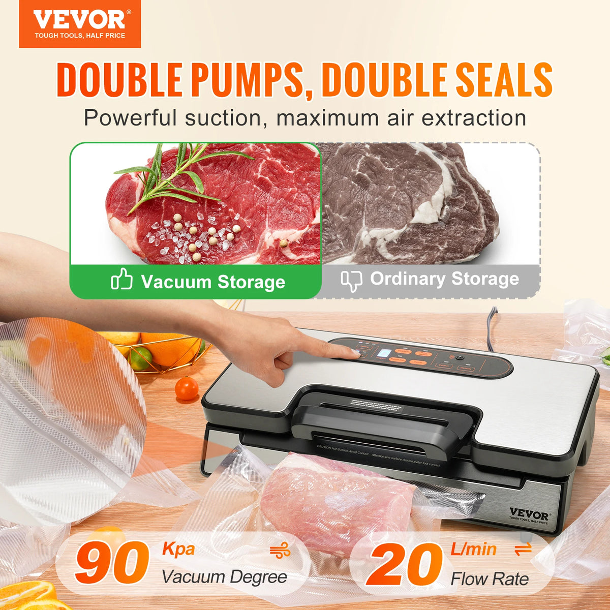 SucceBuy 130W Automatic Vacuum Sealer For Home Kitchen Use