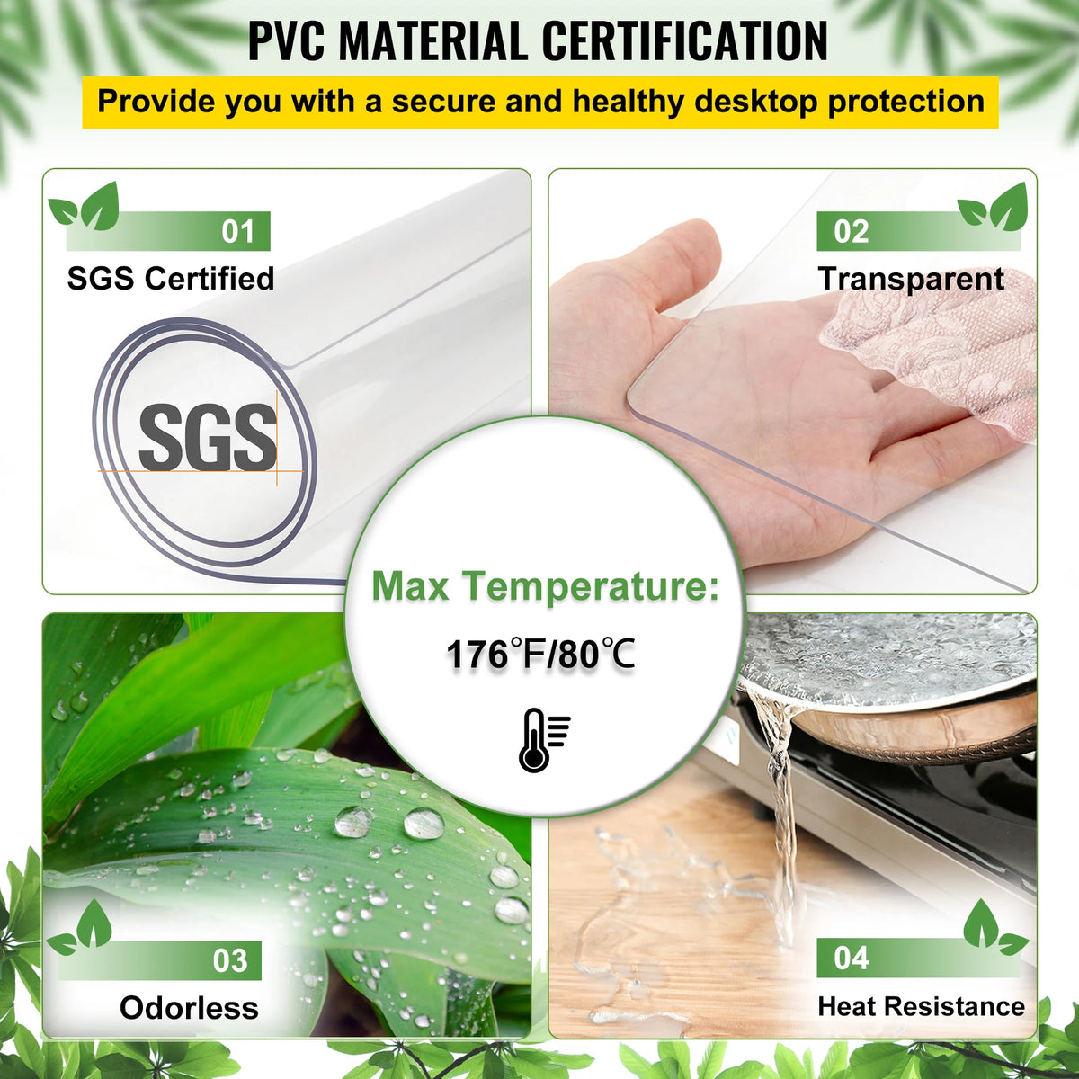 Transparent Pvc Table Cloth Waterproof Desk Protector Mat