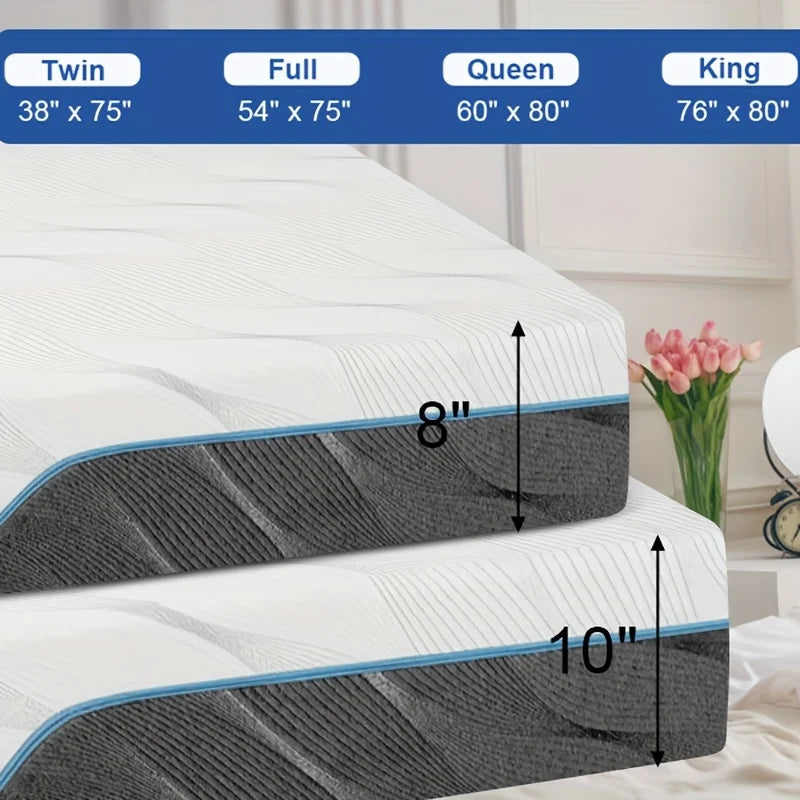 Hcore Medium Firm Flippable Memory Foam Mattress For Back Support