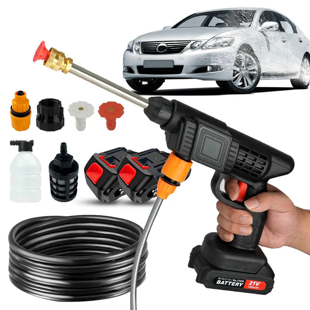 Cordless High Pressure Car Wash Gun With Battery And Hose