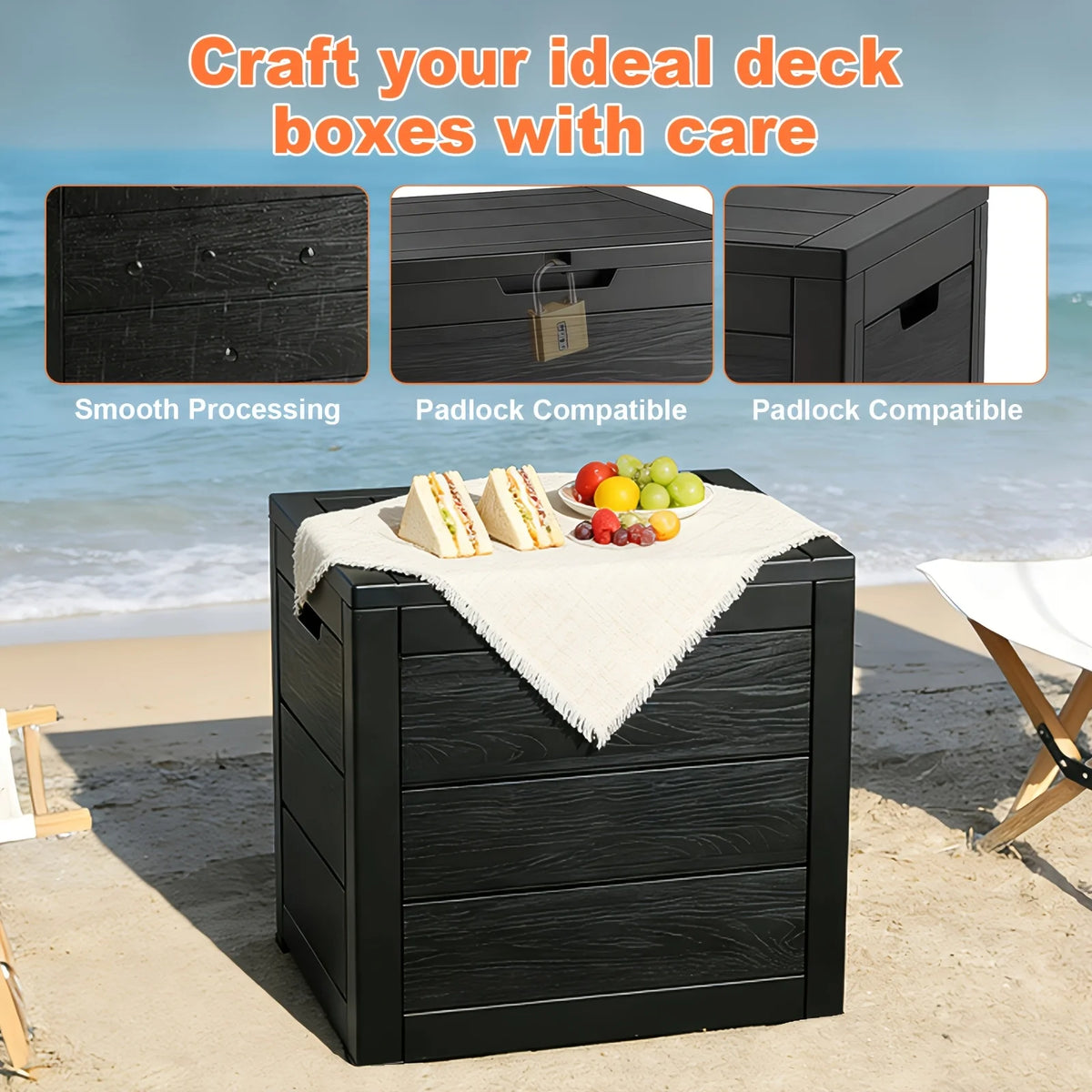 Weatherproof Outdoor Resin Storage Box With Durable Lockable Lid