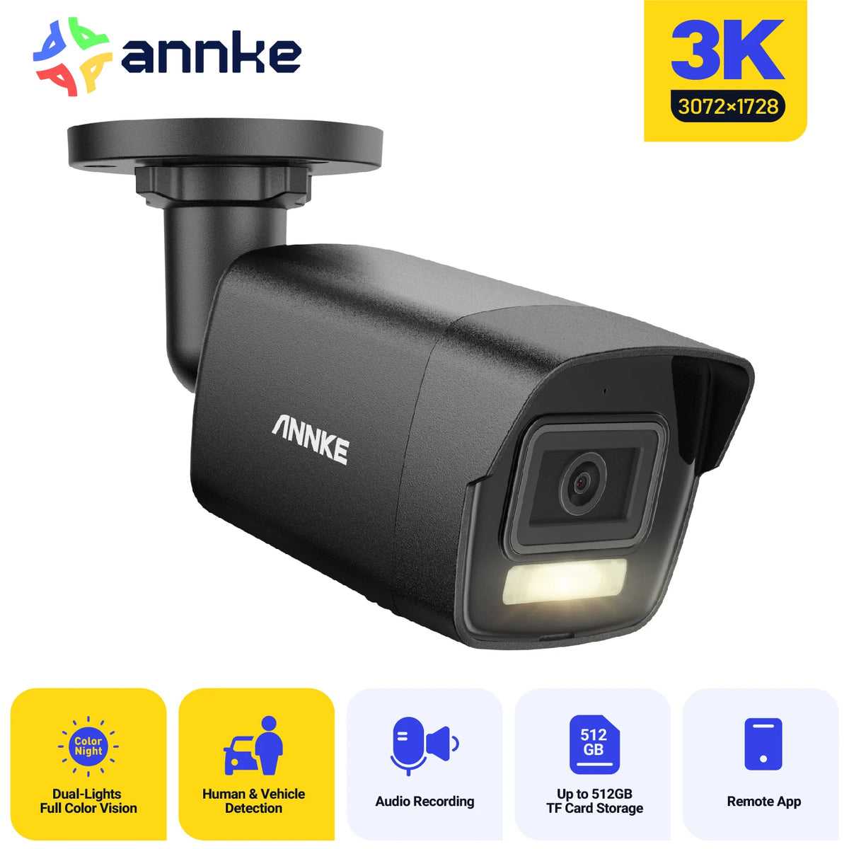 Annke 6Mp Dual Light Bullet Ip Security Camera With Audio