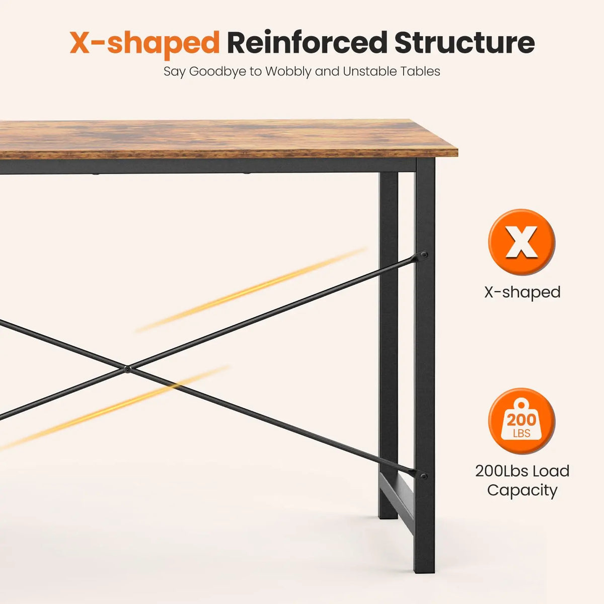 JHK Modern Wood Computer Desk Featuring Dual Storage Drawers