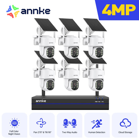 Annke 16CH 4MP Dual Band Solar Wireless Camera Security System