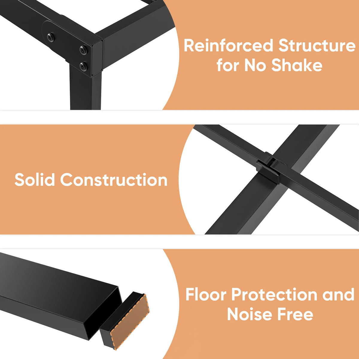 JHK Heavy Duty Steel Platform Bed Frame With Slat Support