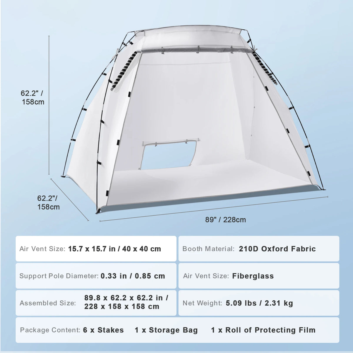 SucceBuy Portable Paint Booth Shelter For Spray Projects