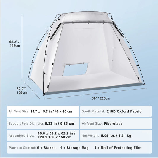 SucceBuy Portable Paint Booth Shelter For Spray Projects