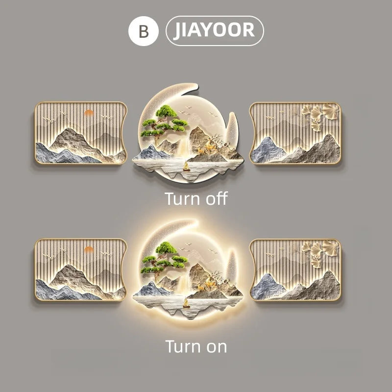 JIAYOOR Wood LED Wall Lamp Modern Luxury Wall Light For Home Living Room Office