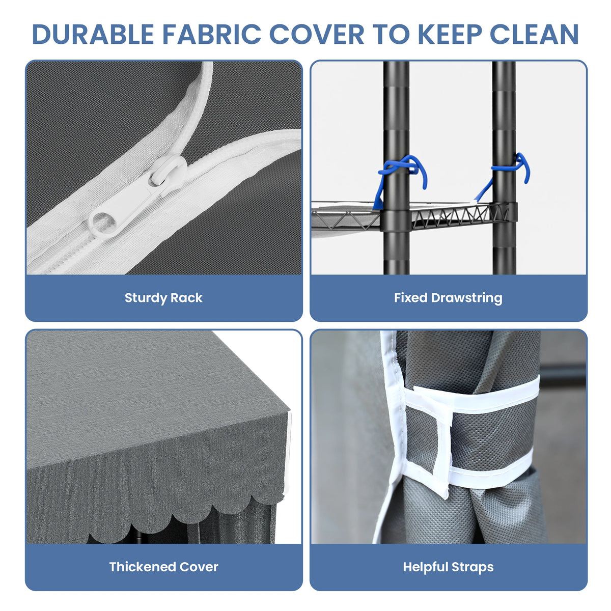 Freestanding Metal Clothes Rack And Storage Organizer