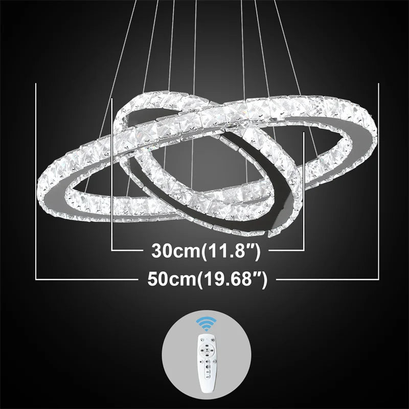 GreeLustr Modern Crystal LED Chandelier With Remote Control