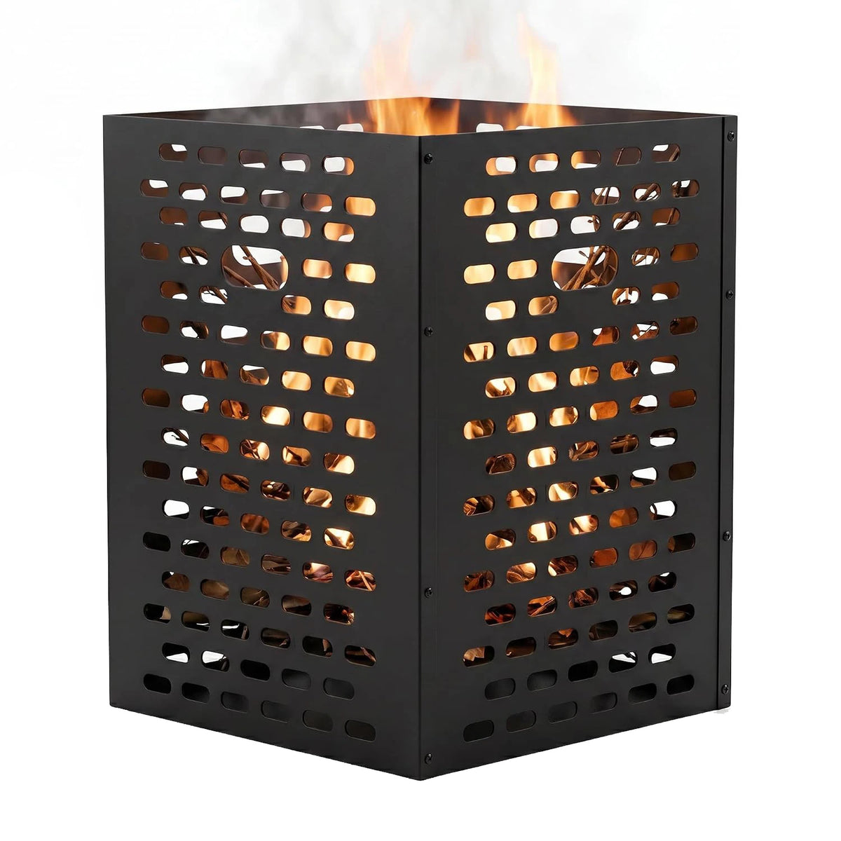 HiMISS Outdoor Steel Burn Barrel Fire Pit Cage With Airflow