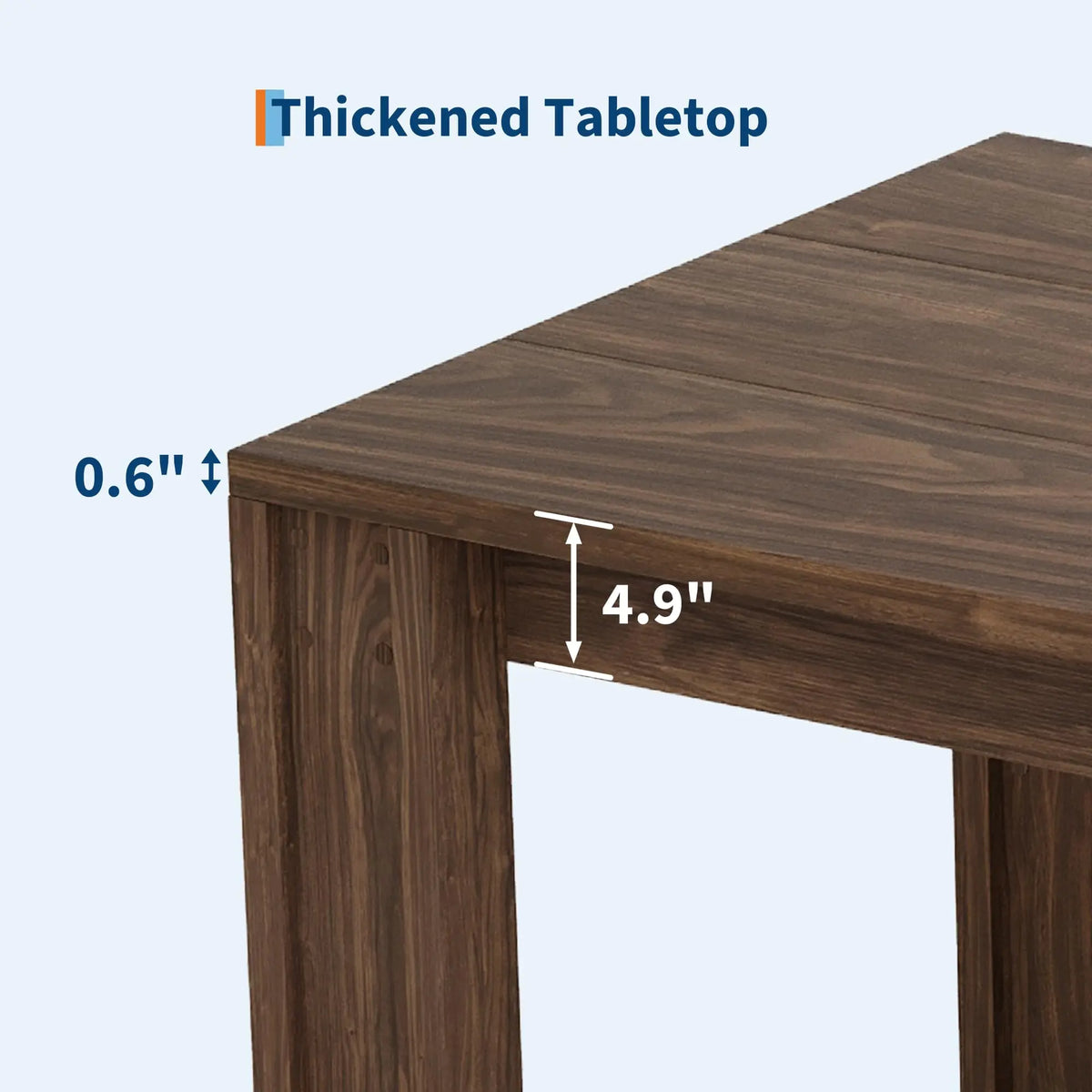 Modern Rectangular Farmhouse Dining Table With Sturdy Wood Frame
