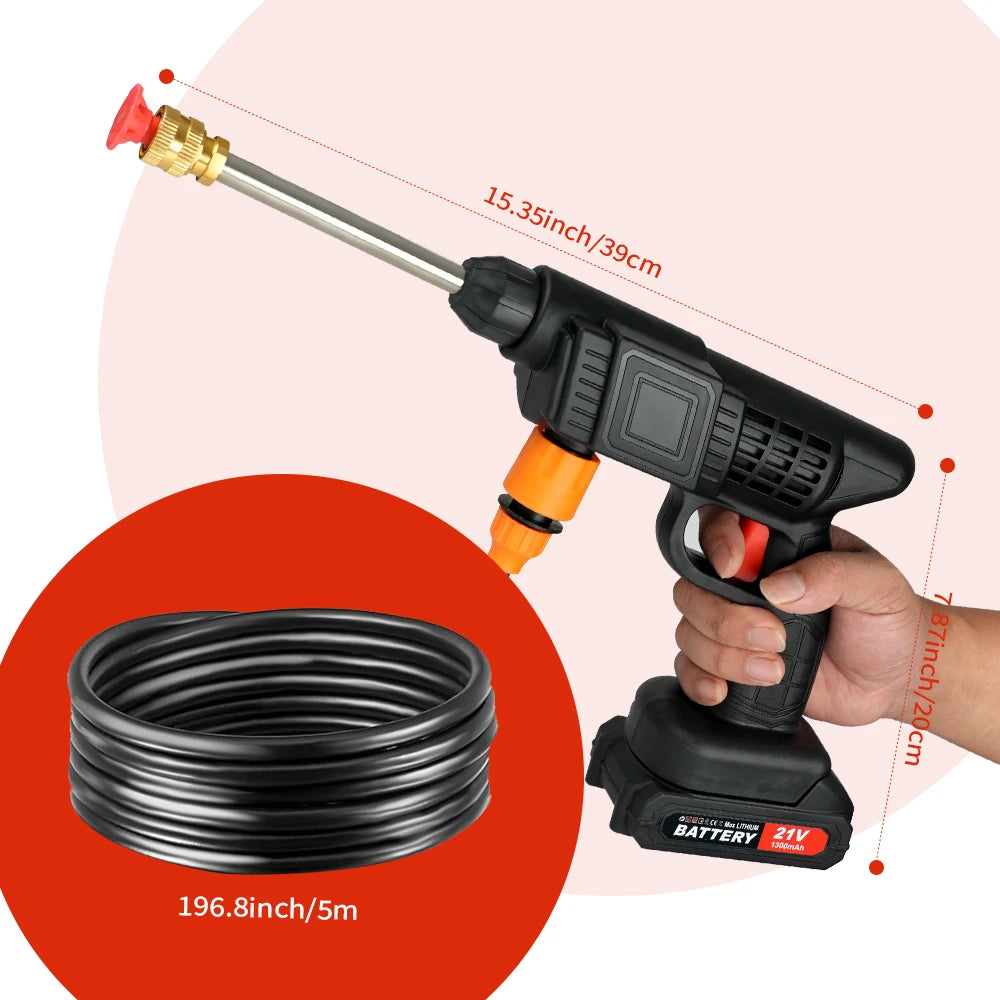 Cordless High Pressure Car Wash Gun With Battery And Hose