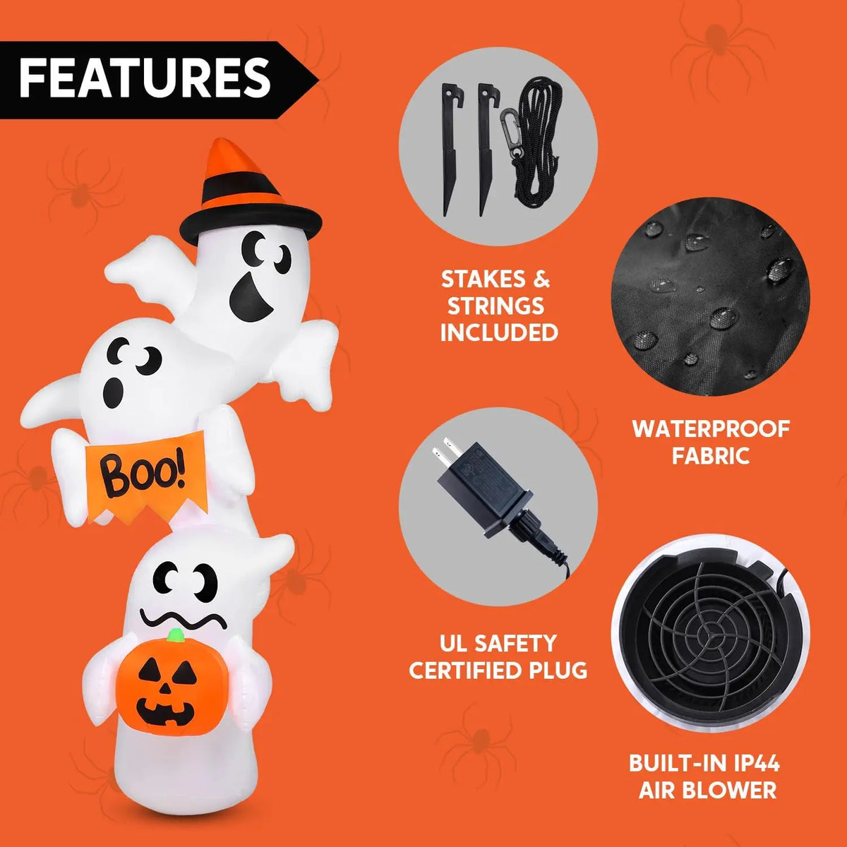 Joyfy Halloween Inflatable Ghost Outdoor Decoration With LED Lights
