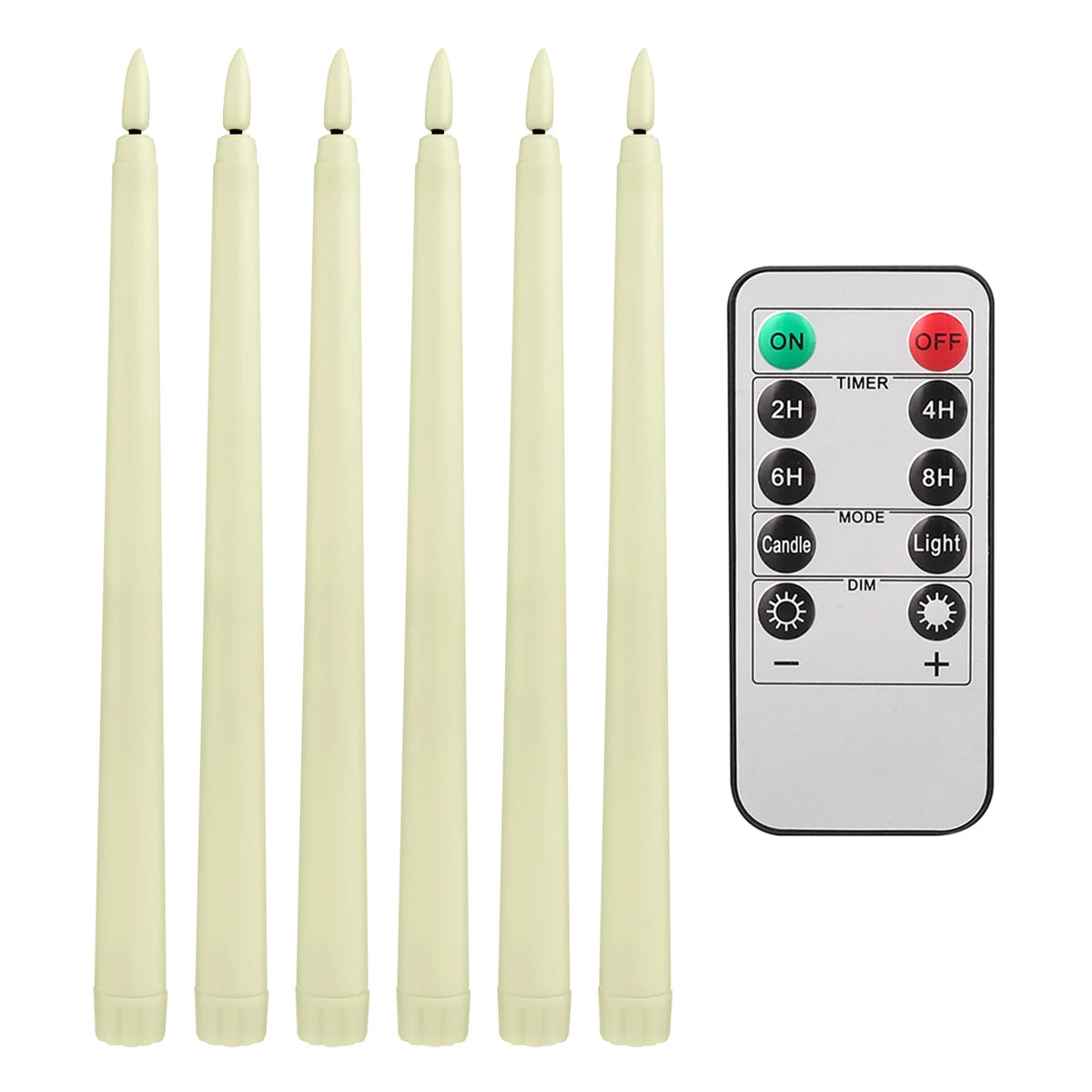 Flameless LED Taper Candles With Remote Control Flickering Flame
