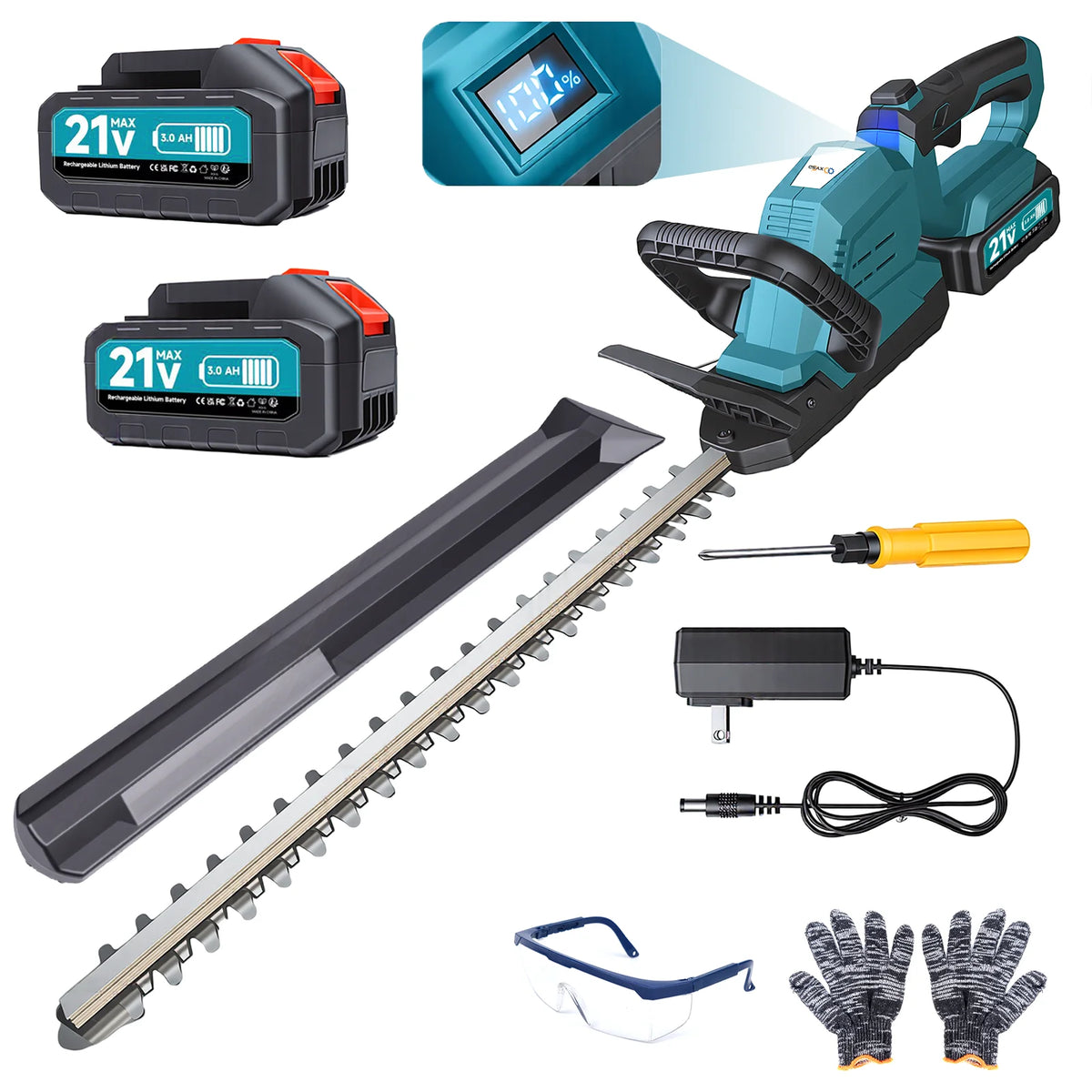 Xyds Cordless Hedge Trimmer With Brushless Motor And Rotatable Head