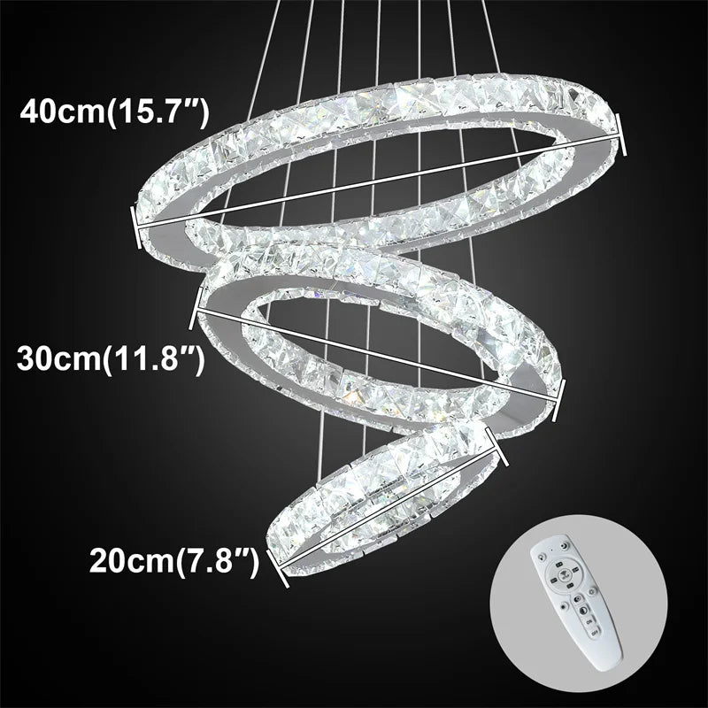 GreeLustr Modern Crystal LED Chandelier With Remote Control