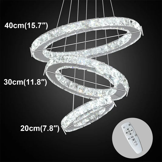 GreeLustr Modern Crystal LED Chandelier With Remote Control