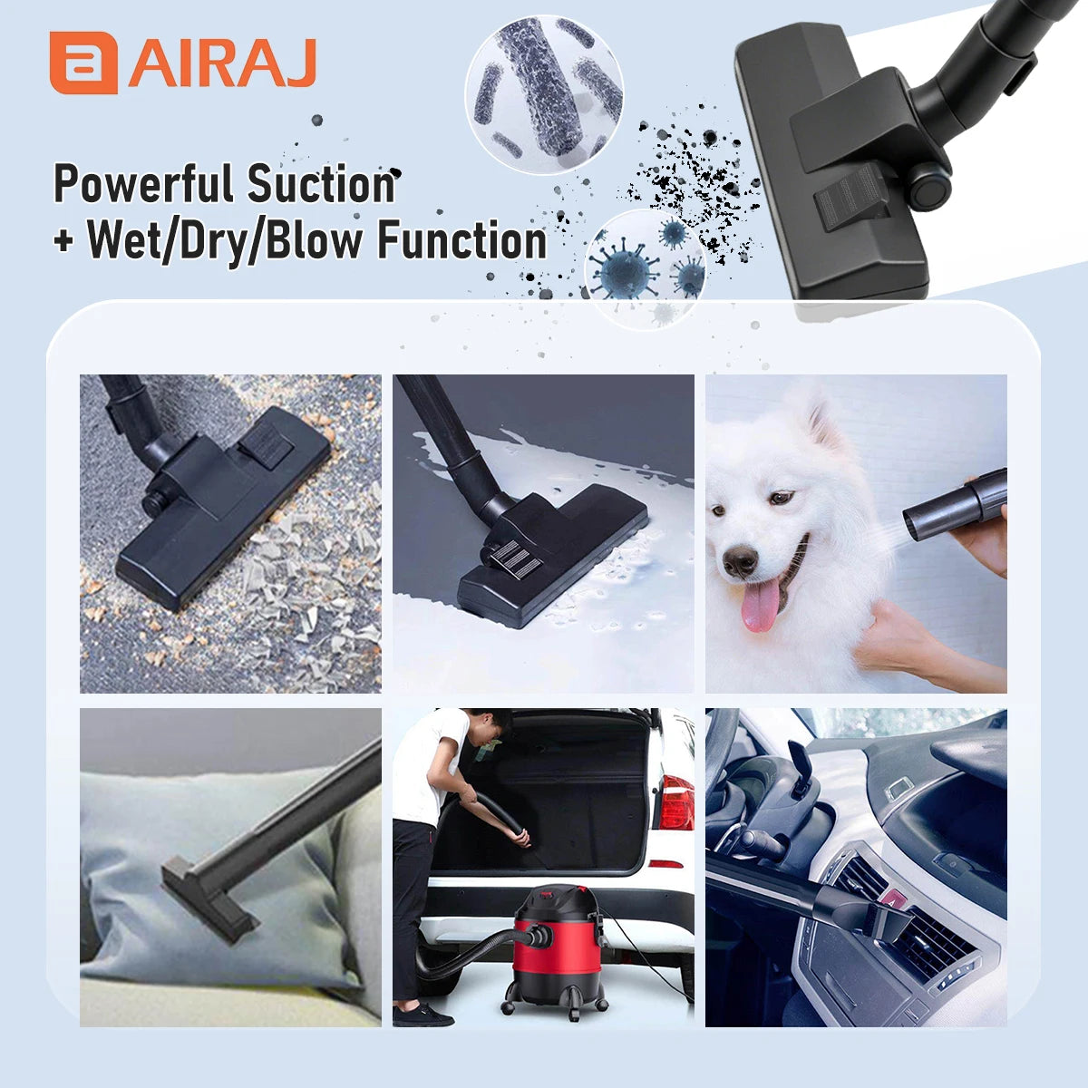 Airaj Powerful Electric Dry Wet Blower Vacuum Cleaner