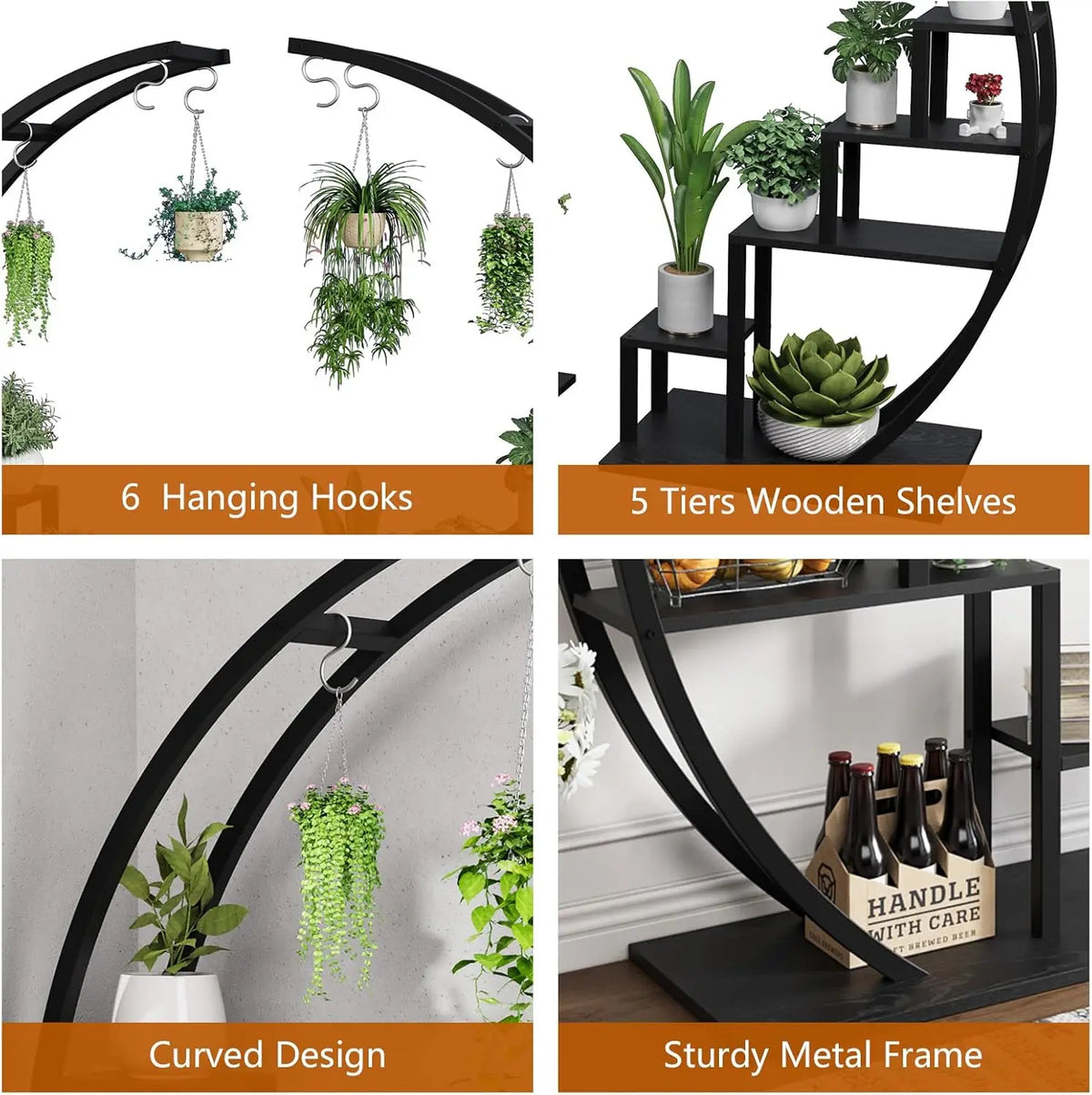 Twister.Ck Five Tier Metal Plant Stand For Indoor Garden
