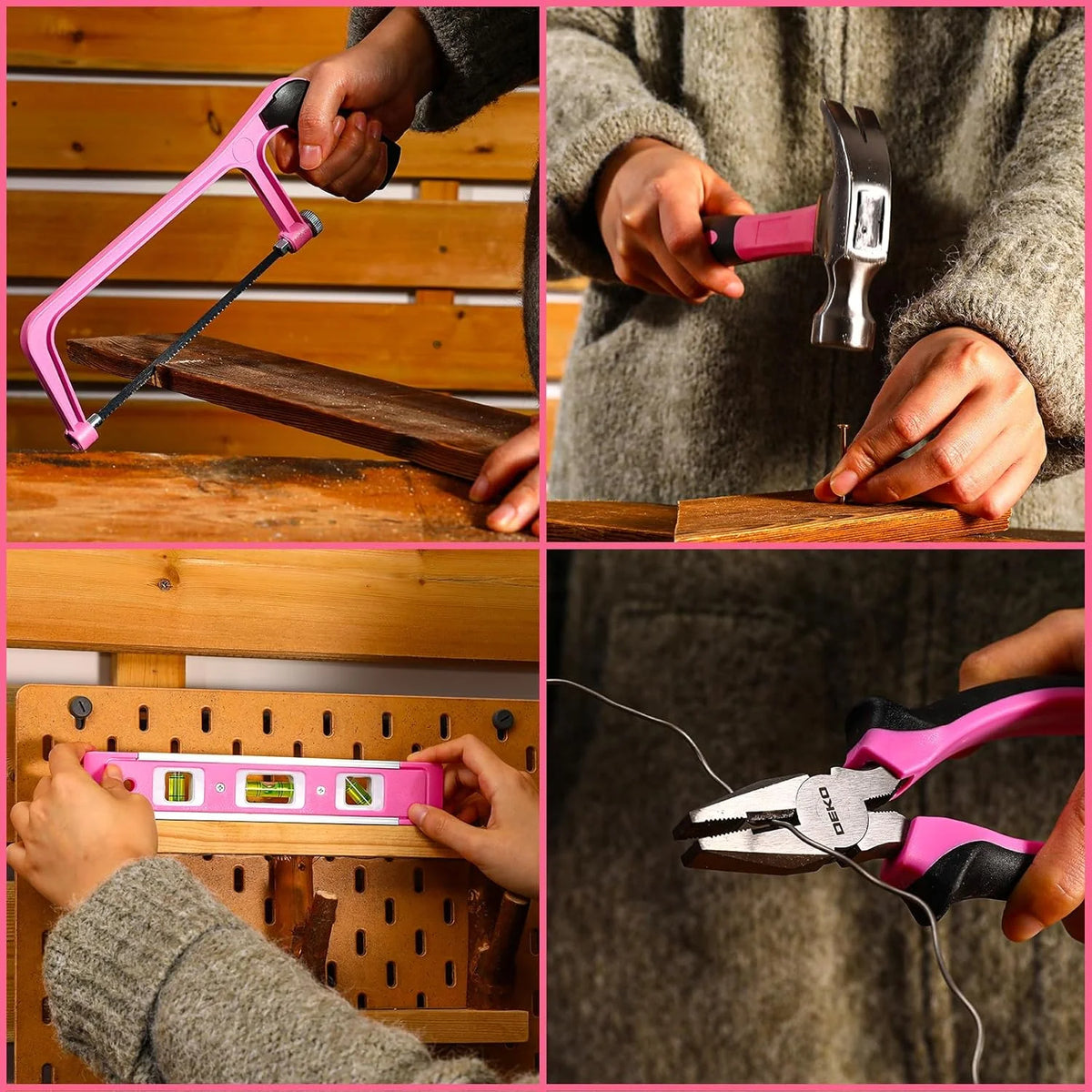 DEKO Hand Repair Toolbox With Cordless Drill Storage