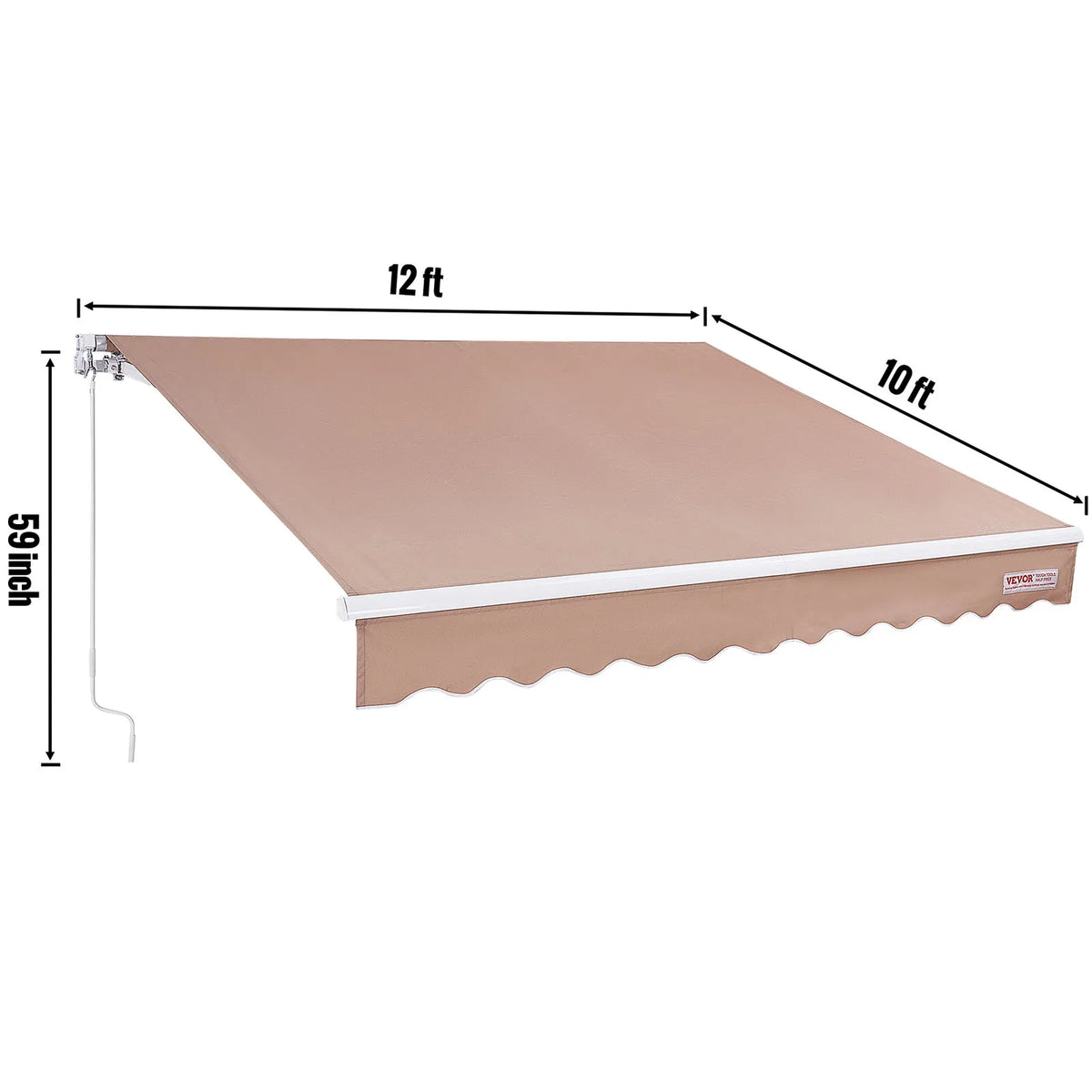 SucceBuy Manual Retractable Outdoor Awning Sun Shade Cover