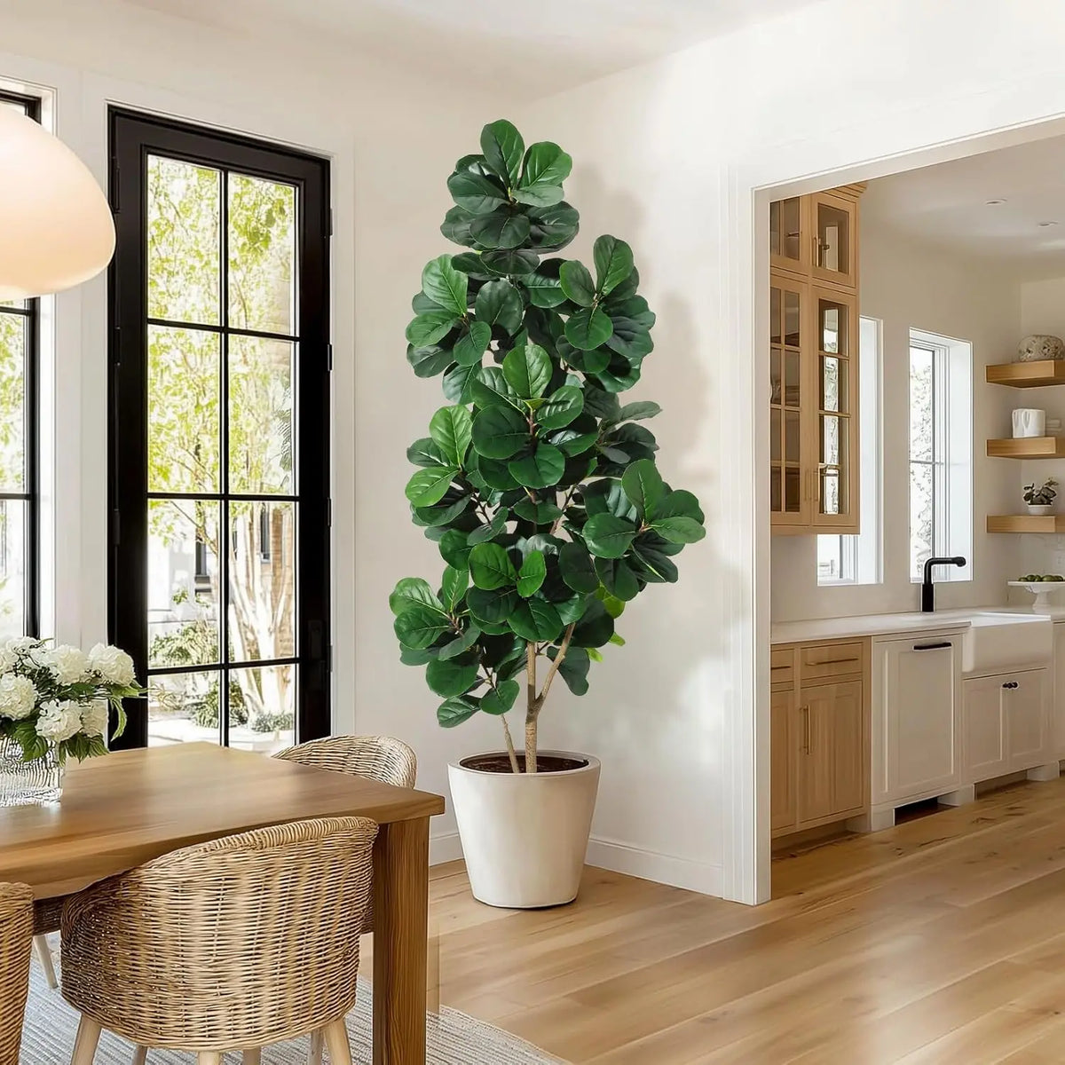 HiMISS Artificial Fiddle Leaf Fig Tree Realistic Floor Plant