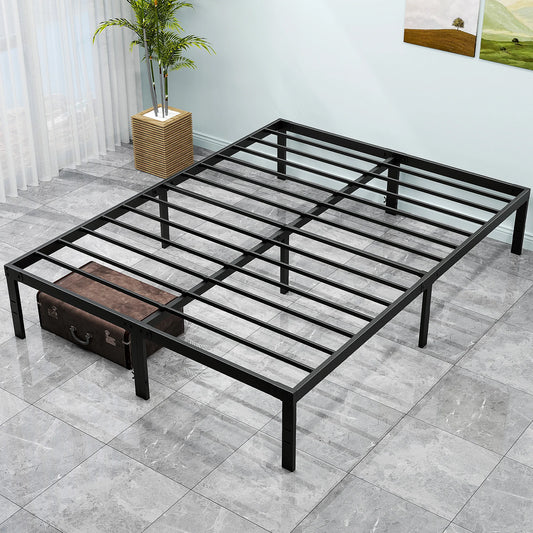 JHK Heavy Duty Steel Platform Bed Frame With Slat Support