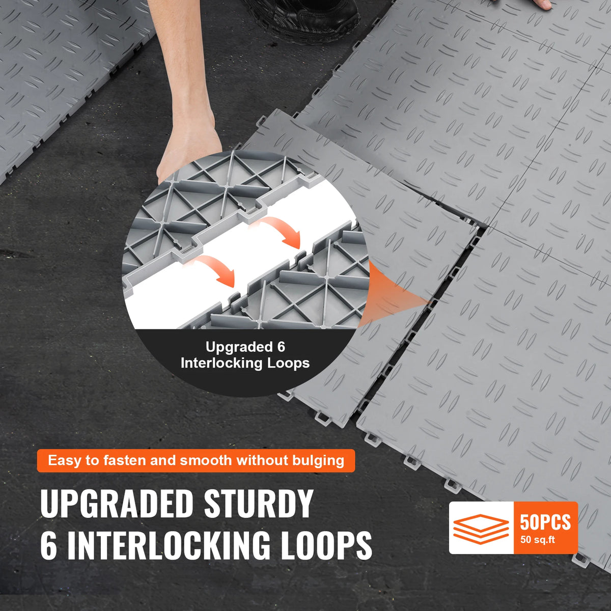Interlocking Waterproof Garage Floor Tiles With Non Slip Texture