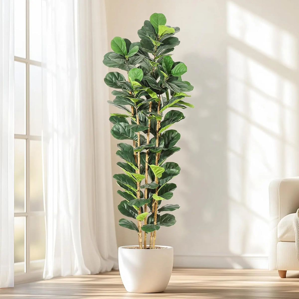 HiMISS Artificial Fiddle Leaf Fig Tree with Pot for Home