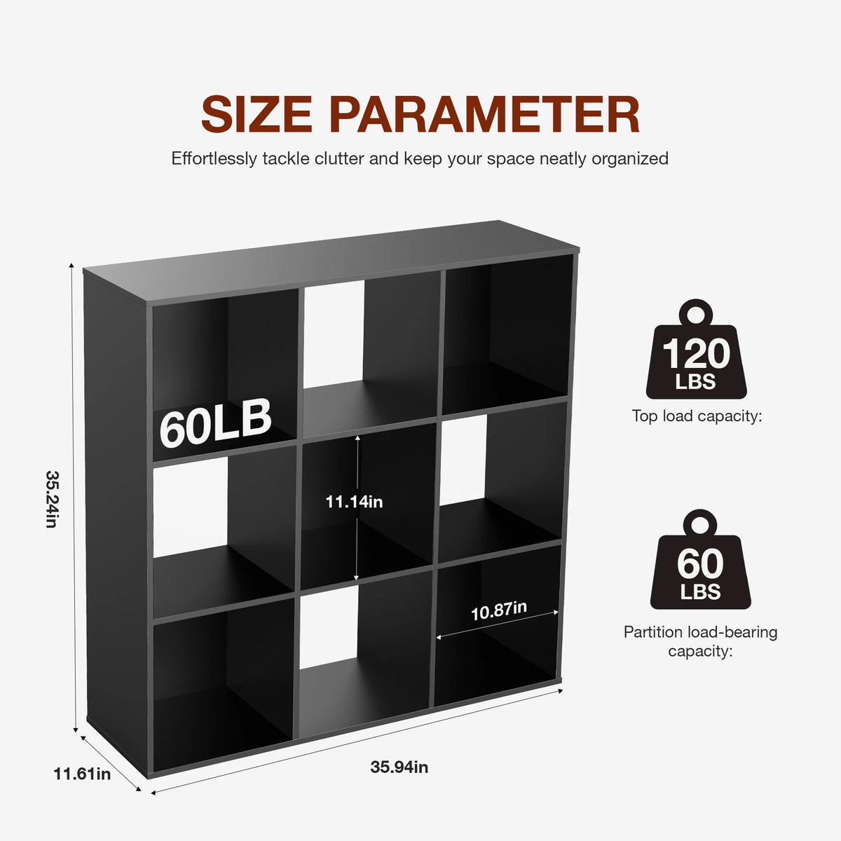 JHK Modern Wooden Cube Bookshelf For Home Office Storage
